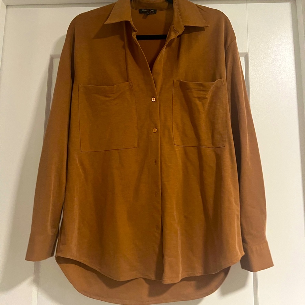 Massimo Dutti long sleeve light brown button up - worn once only.